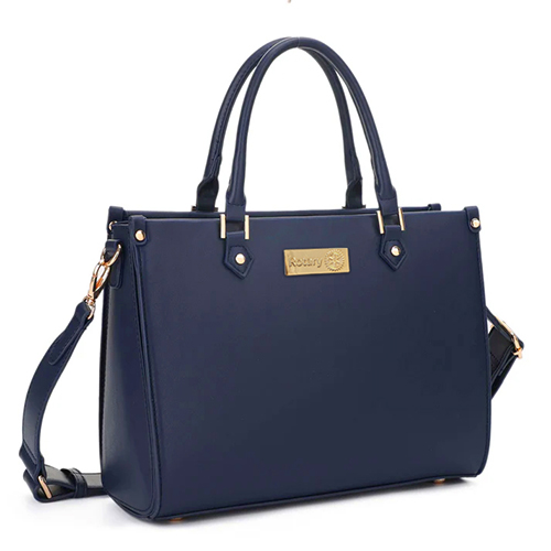 Rotary Satchel Purse with Gold Accents