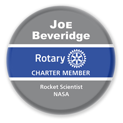 Rotary Traditional Charter Member or Special Title Name Badge  - Style 3
