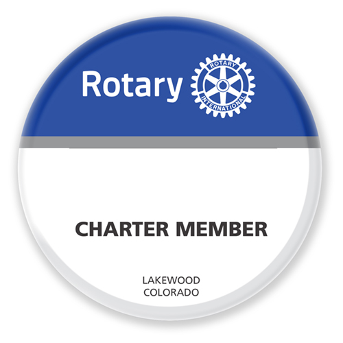 Rotary Reusable Charter Member Traditional Style 2 Badge
