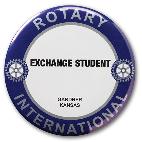 Rotary Reusable  Exchange Student Traditional Style Badge