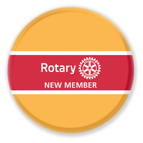 Rotary Reusable New Member Traditional Style 3 Badge