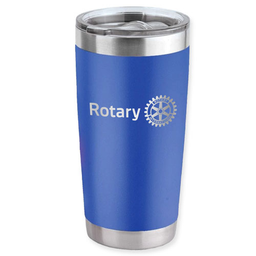 Rotary 20 oz Royal Blue Tumbler w/ lid and Rotary Masterbrand