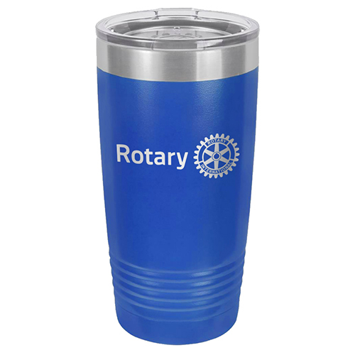 Rotary 20 oz Royal Blue Tumbler w/ lid and Rotary Masterbrand