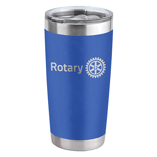 20 oz Royal Blue Tumbler w/ lid and Rotary Masterbrand