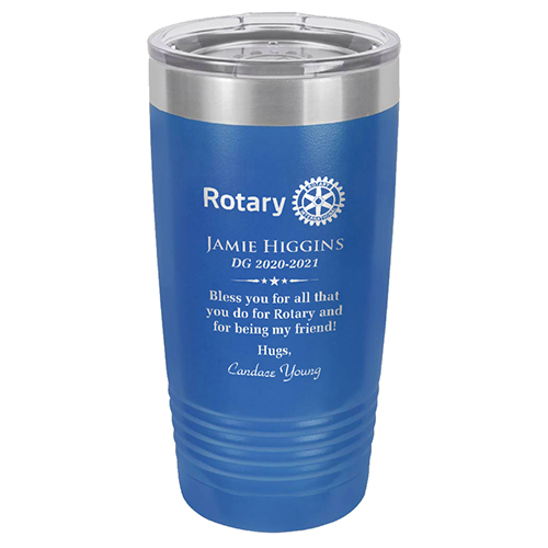 Rotary CUSTOM Tumbler, 20 oz Royal Blue w/ Lid