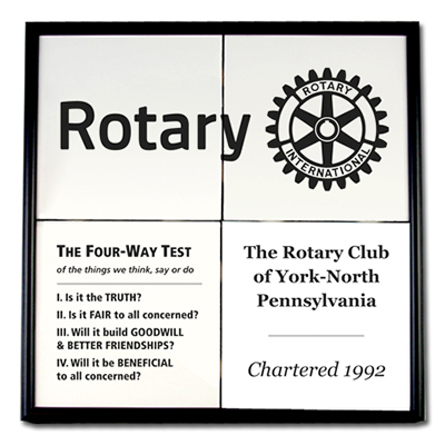 Rotary Framed Ceramic Tile Plaque