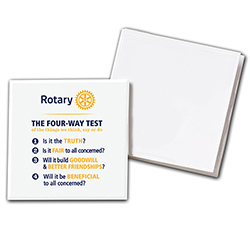 Rotary The Four-Way Test Ceramic Coaster