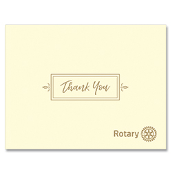 Rotary Thank You Card with Envelope - Pack of 10