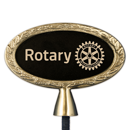 Rotary Oval Bronze Rotary Emblem Bell Top