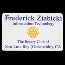 Rotary White Credit Card Style Name Badge