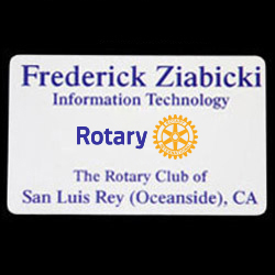 Rotary White Credit Card Style Name Badge