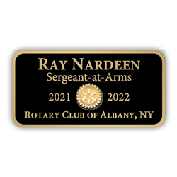 Rotary Metal Gloss Black Name Badge