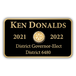 Rotary Gloss Black w/ Gold Trim Name Badge