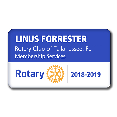 Rotary Acrylic Name Badge -   3 1/2
