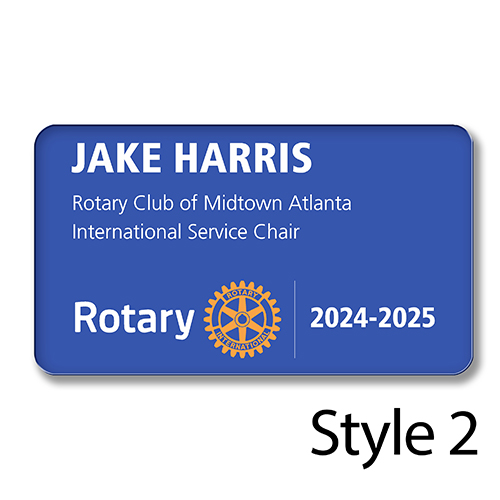 Rotary Acrylic Name Badge - 3 1/2