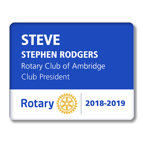 Rotary Acrylic Name Badge - 3 1/2
