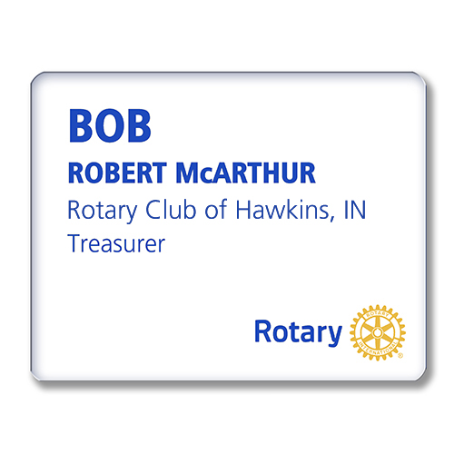 Rotary Acrylic Name Badge -3 1/2