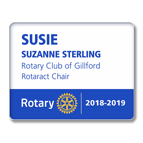 Rotary Acrylic Name Badge -  3 1/2
