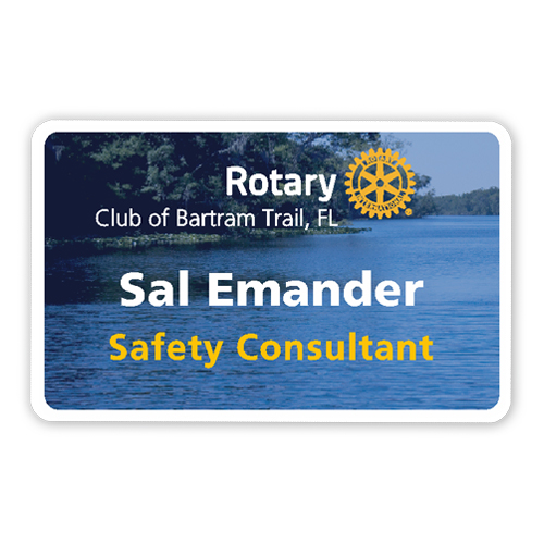 Rotary Full Color Custom Credit Card Style Name Badge