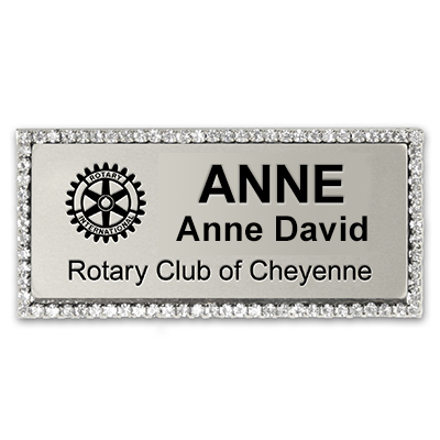 Rhinestone Framed Name Badge --