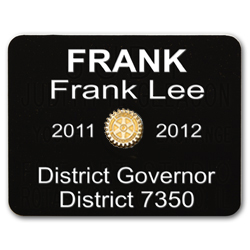 Rotary 5-Line Custom Engraved Plastic Name Badge