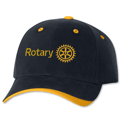 Rotary Masterbrand Logo on Navy & Gold Cap
