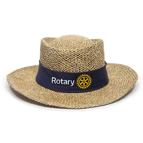 Rotary Natural Straw Hat with Underbrim