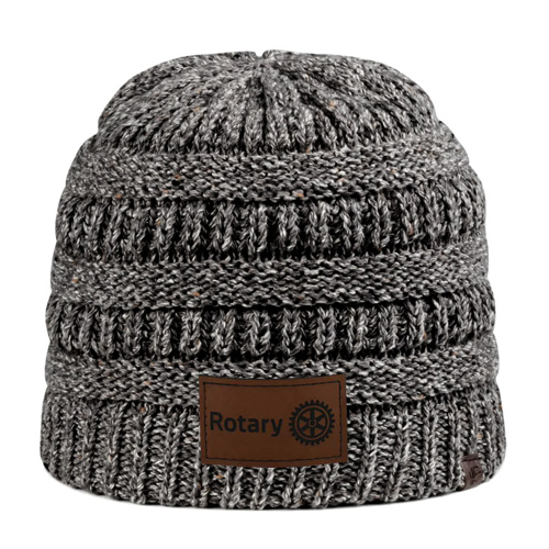 Cable Knit Beanie with Patch
