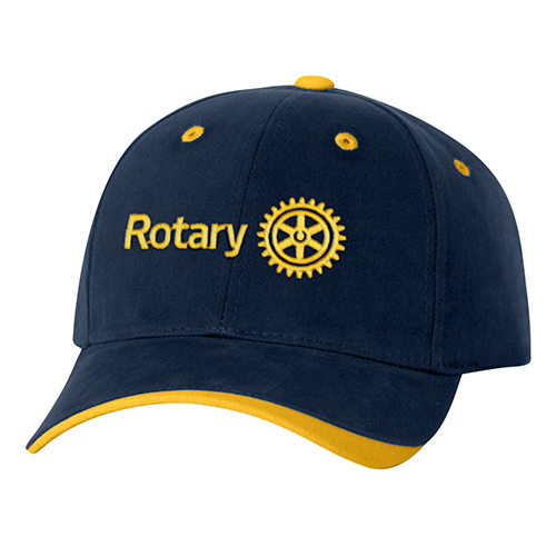 Rotary Masterbrand Logo on Navy & Gold Cap