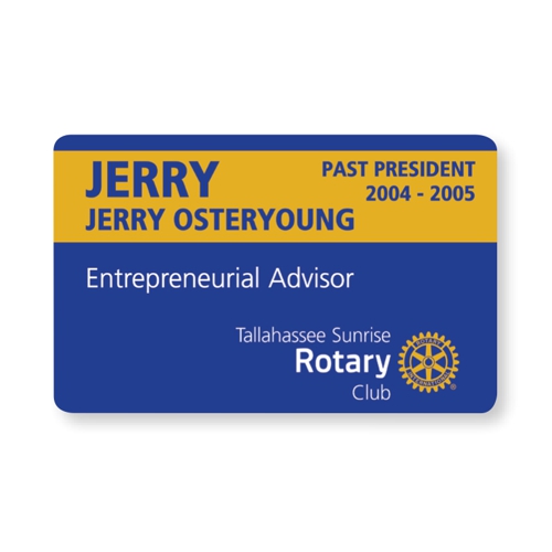 Rotary Credit Card Badge, FULL COLOR CUSTOM