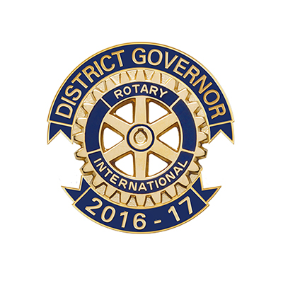 Rotary 2016-17 Gold Filled District Governor Lapel Pin