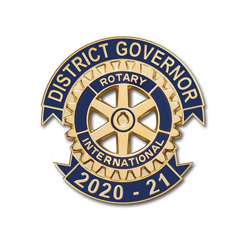 Rotary 2020-21 Gold Filled District Governor Lapel Pin
