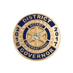 Rotary Governor Pins w/ Years Round & Ribbon Style