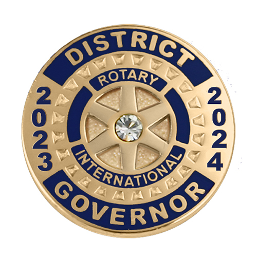 Rotary 2023-2024 District Governor Lapel Pin w/Center Stone