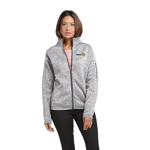 Rotary Ladies Gray Knit Sweater Jacket