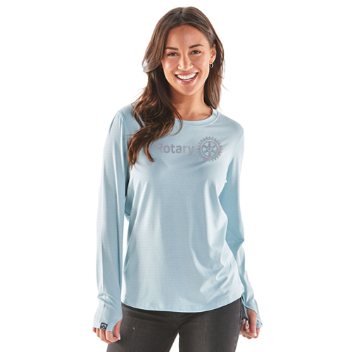Rotary Ladies Long Sleeve Glacier Blue Base Tee