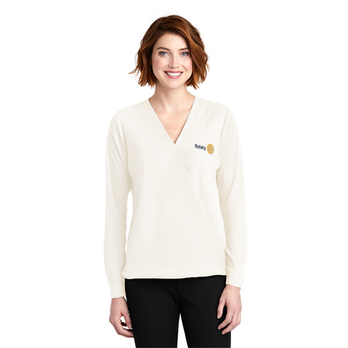 Ivory Chiffon Ladies' Wrap Blouse