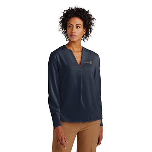 Rotary Brooks Brothers Ladies' Navy Satin Blouse