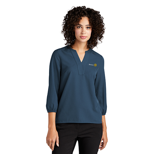 Rotary Ladies' Navy Satin Blouse