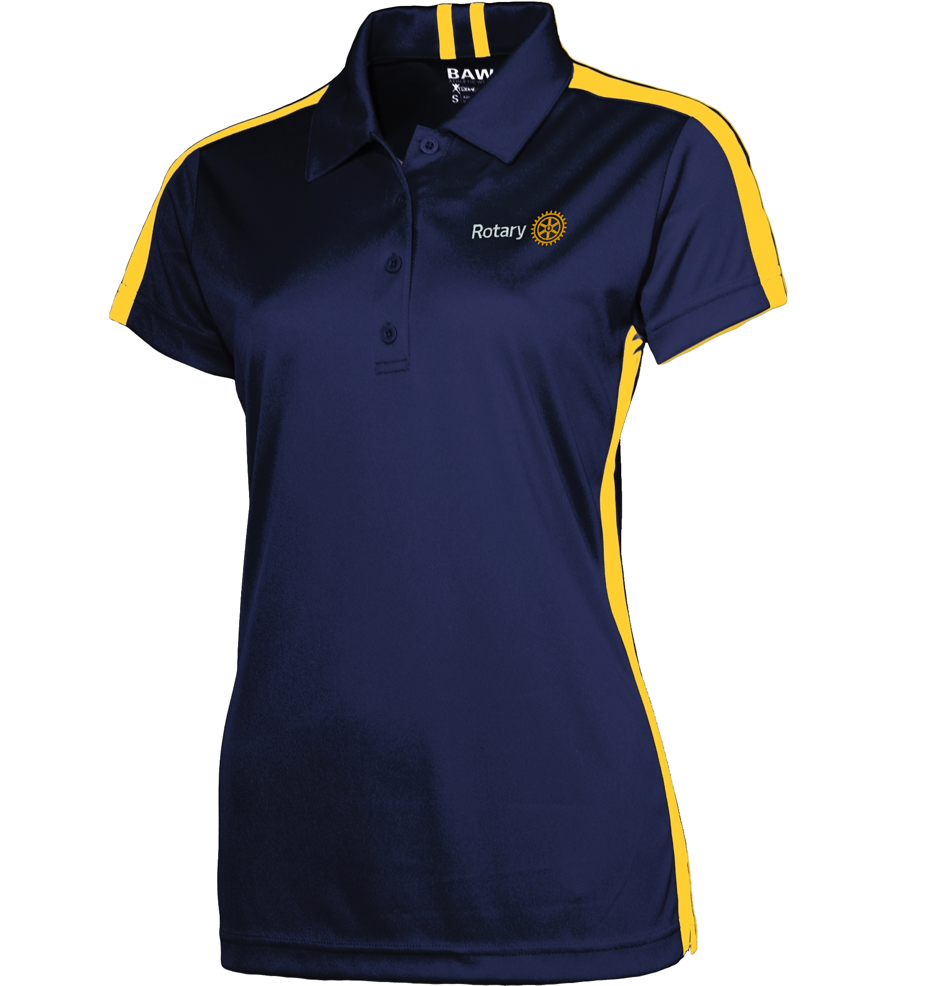 Rotary Ladies GALAXY POLO - NAVY/GOLD - Rotary Club Supplies - Russell ...