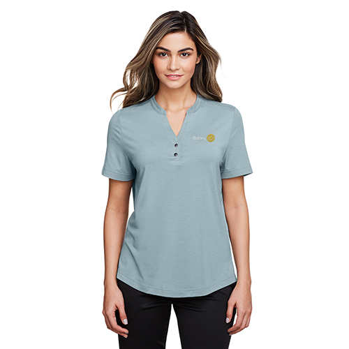 Rotary Ladies Short Sleeve Snap-Up Stretch Performance Polo