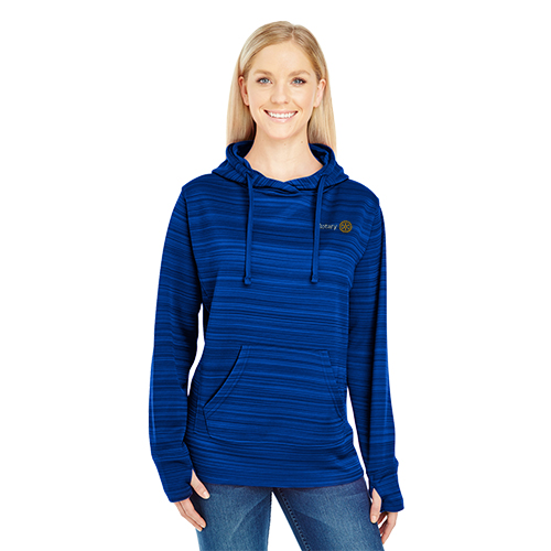 Rotary Ladies' Sapphire Hooded Pullover Sweatshirt