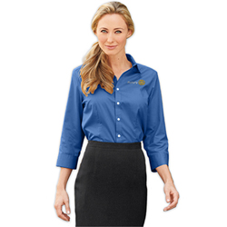 Rotary Ladies 3/4 Sleeve Cobalt Dress Shirt - Masterbrand