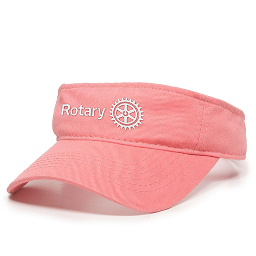Rotary Ladies Visor, Pink w/white Masterbrand