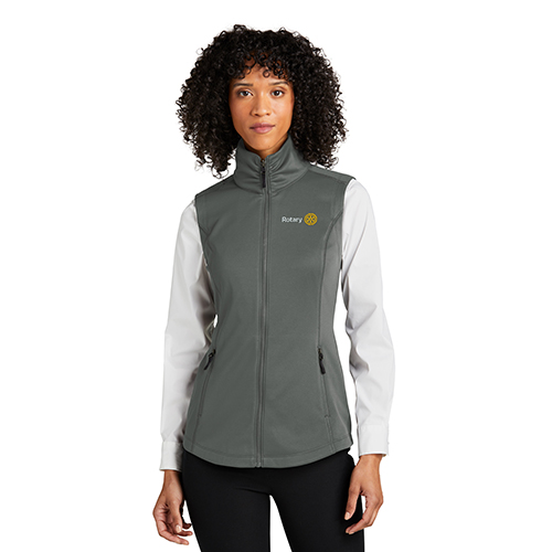 Rotary Ladies Gray Smooth Fleece Vest