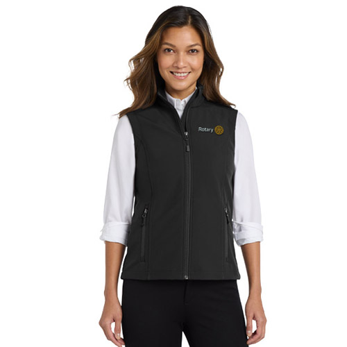 Rotary Ladies Black Soft Shell Vest