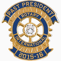 Rotary Past President Pin - 2015-16 w/ .25c CZ