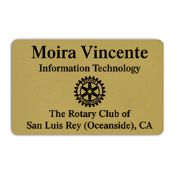 Rotary Gold Credit Card Style Name Badge