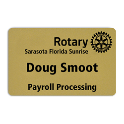 Rotary Gold Credit Card Style Name Badge