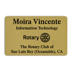 Rotary Gold Credit Card Style Name Badge